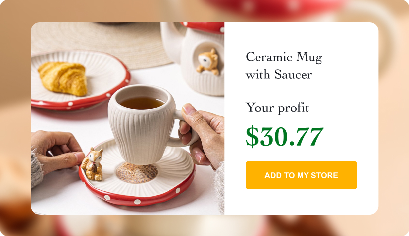 Ceramic Mug with Saucer&nbsp;