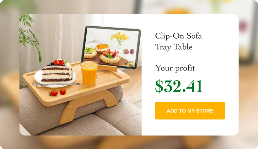 Clip-On Sofa Tray Table