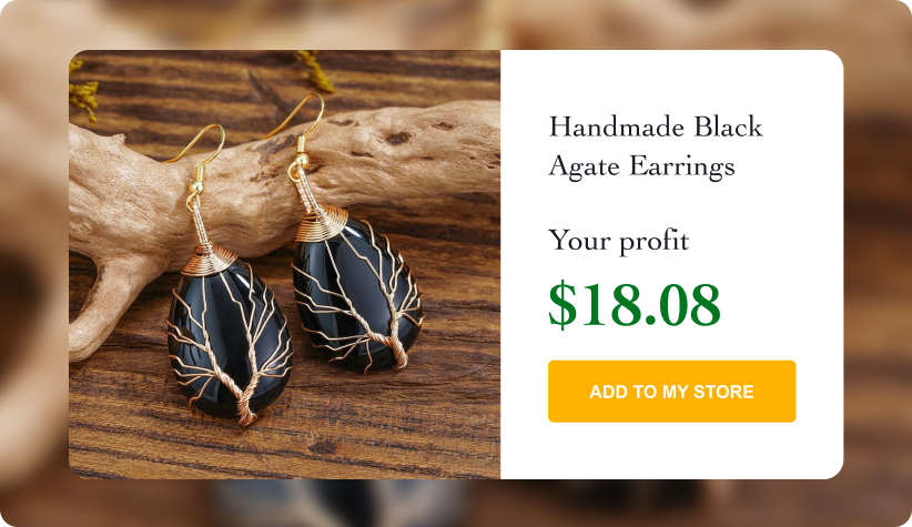 Handmade Black Agate Earrings