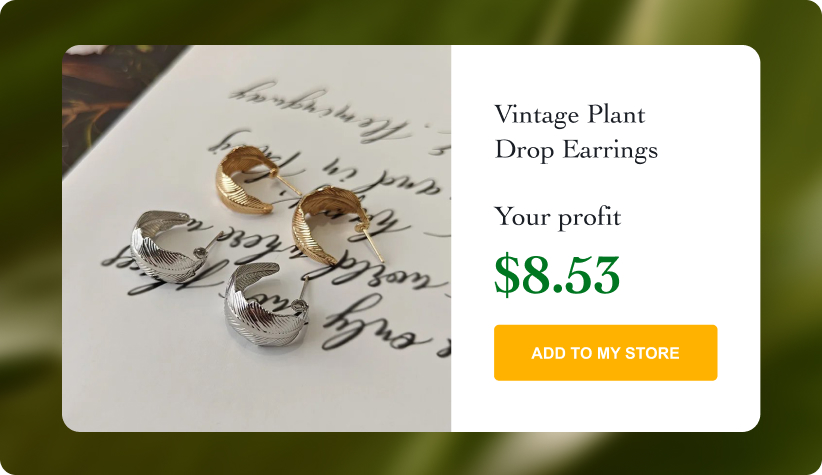 Vintage Plant Drop Earrings&nbsp;